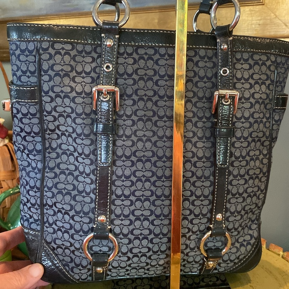 Coach Gallery East West Signature Canvas & Leather Tote Purse BAG~♥ - Picture 5 of 15